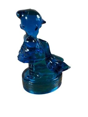 L.E. Smith Glass Girl and Geese Figurine